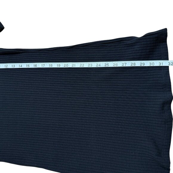 SANCTUARY BLACK DRESS RIBBED STRETCH BODYCON MINI SIZE XL MINIMALIST NEW $79 - Picture 6 of 6